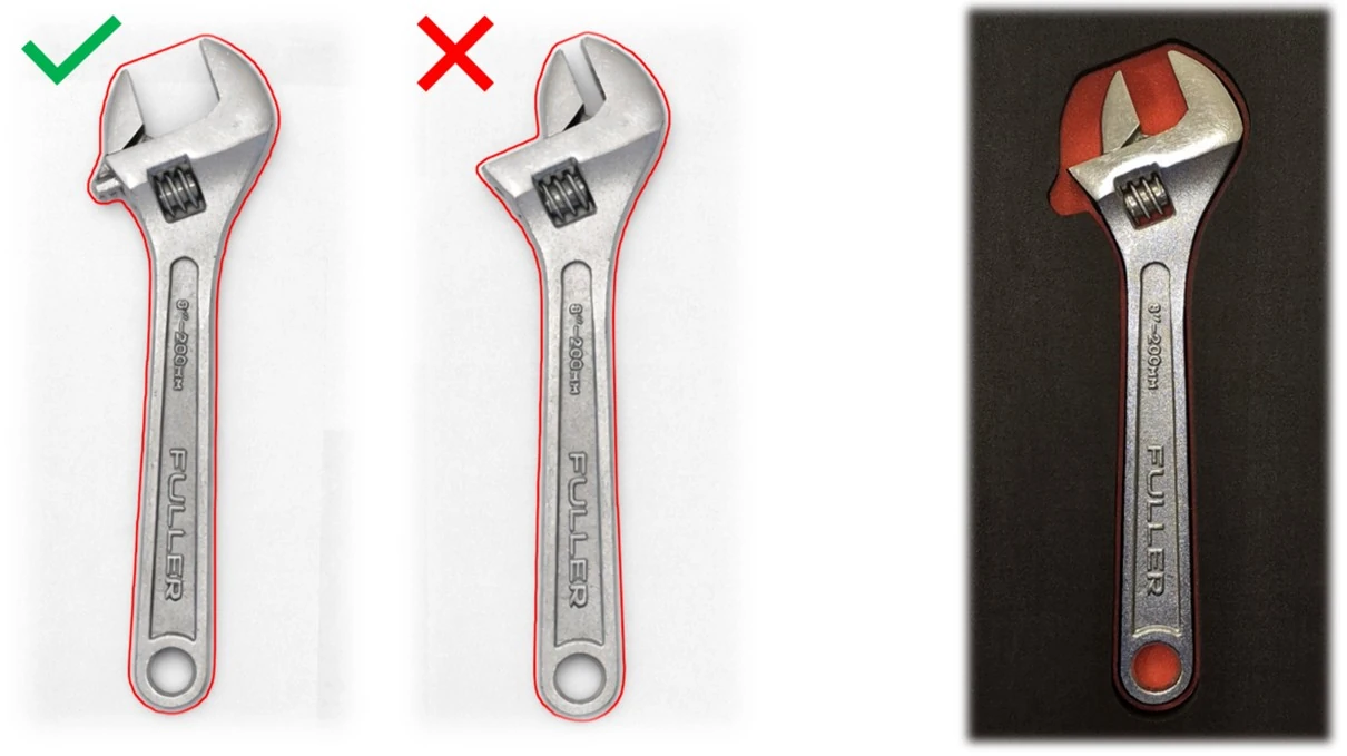 Adjustable wrenches fully opened before photographing